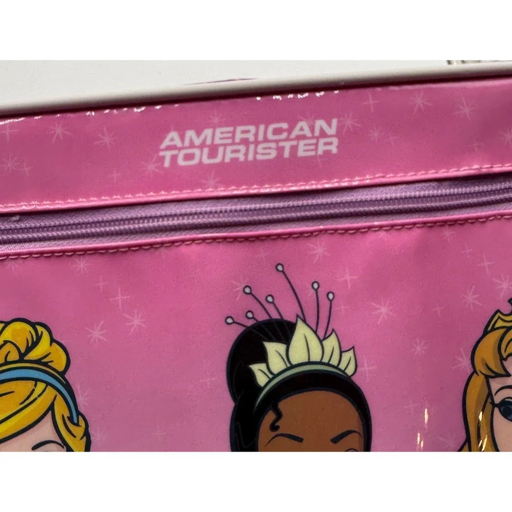 American Tourister Disney Princess Rolling Suitcase Pink Purple 18 Inch Luggage